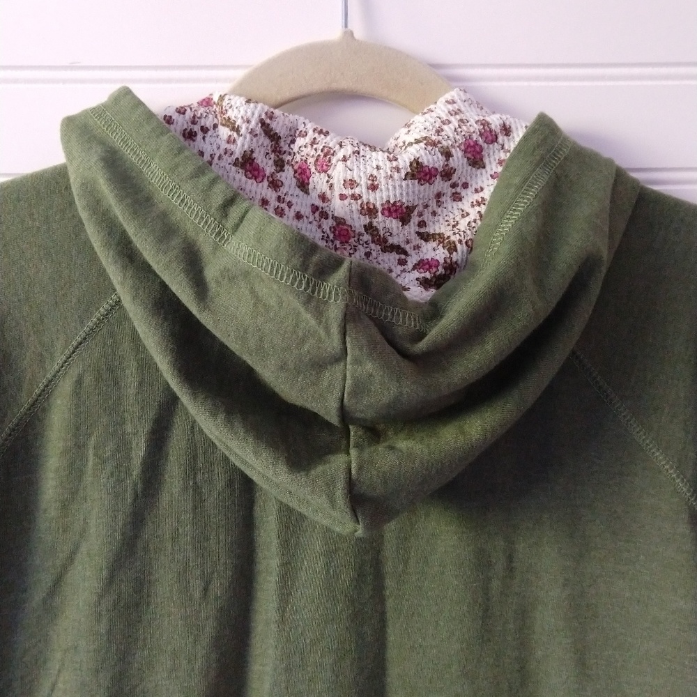 LEI Girl's Floral Trim Patchwork Hoodie Sweatshirt - Picture 3 of 12